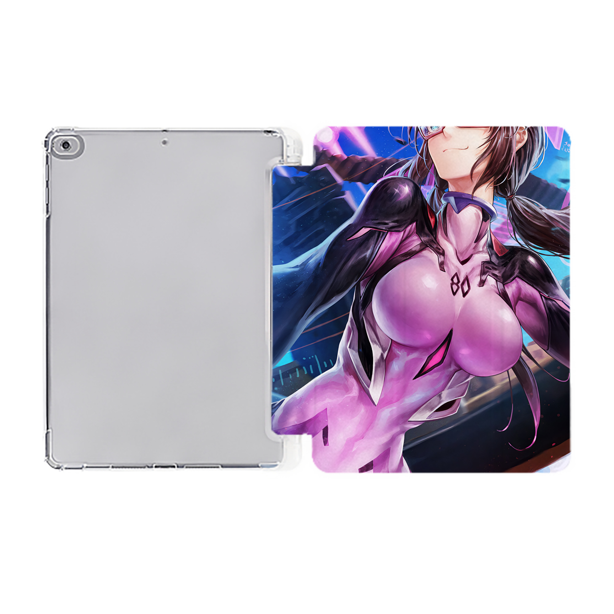 （画像用） EVA 新世紀エヴァンゲリオン IPad ケース ペン収納付き 三つ折りスタンド PUレザー×シリコン 対応機種9.5/10.5/10.9インチ